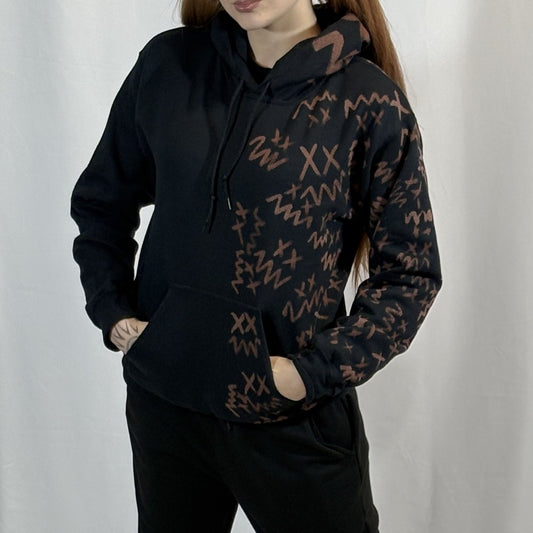 SMALL- Black Half n Half Hoodie