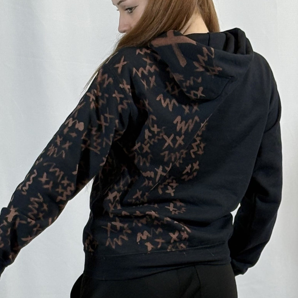 SMALL- Black Half n Half Hoodie