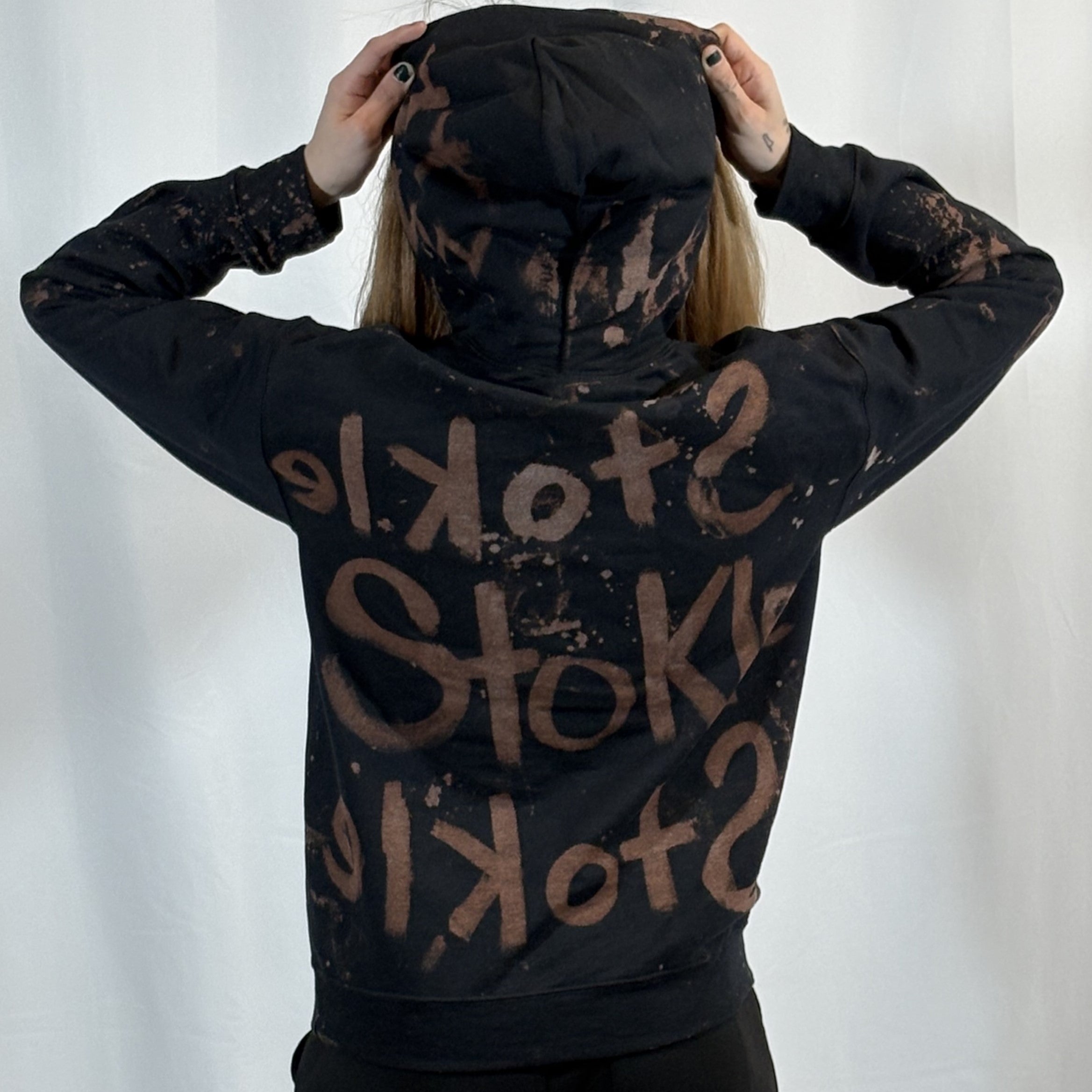 SMALL- Black Abstract Hoodie