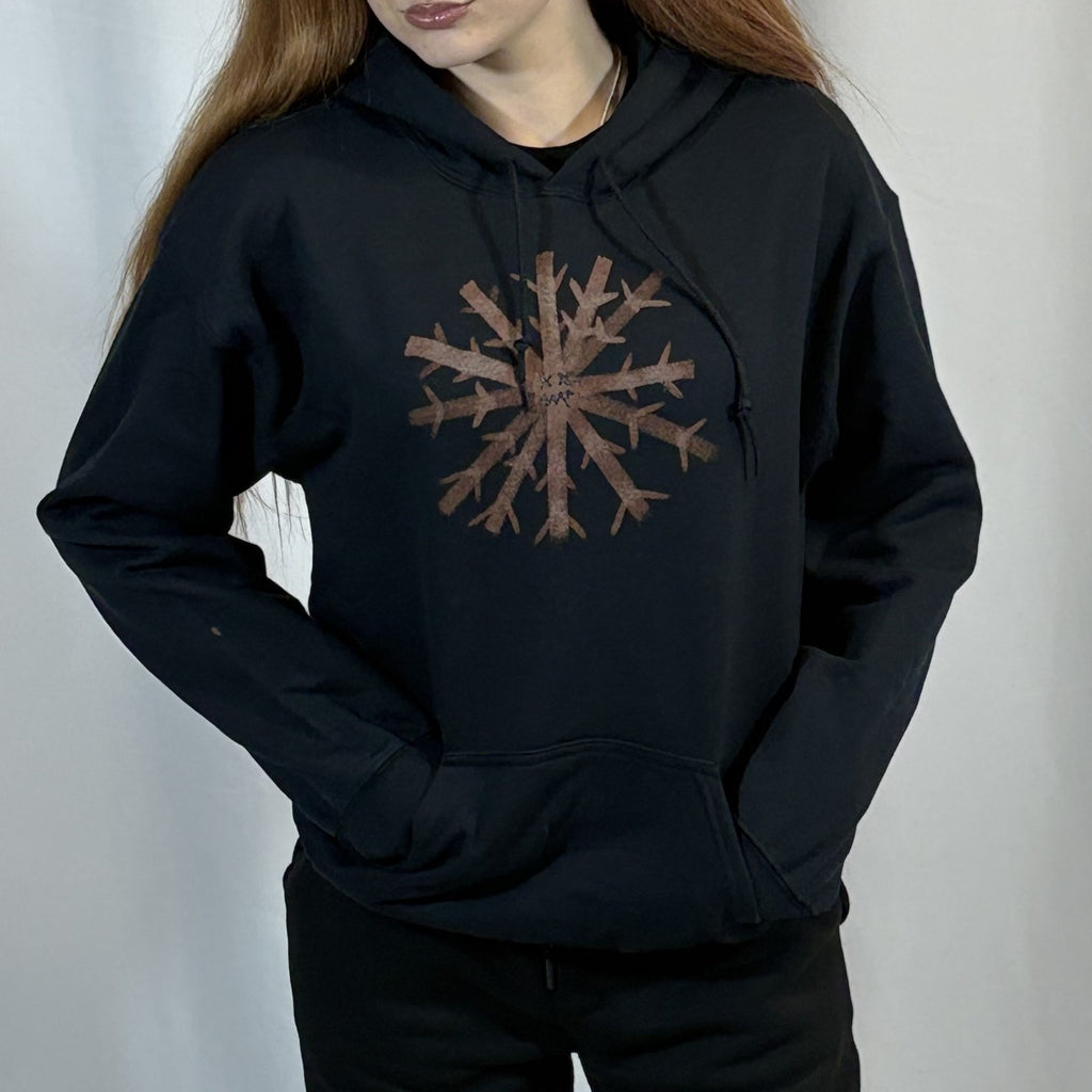 MEDIUM- Black Snowflake Hoodie
