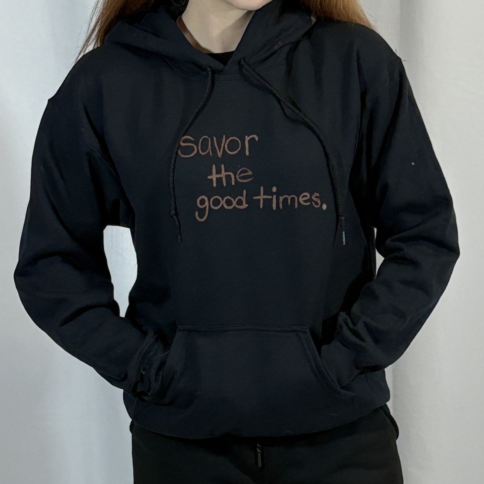 MEDIUM- Black Hermano Hoodie