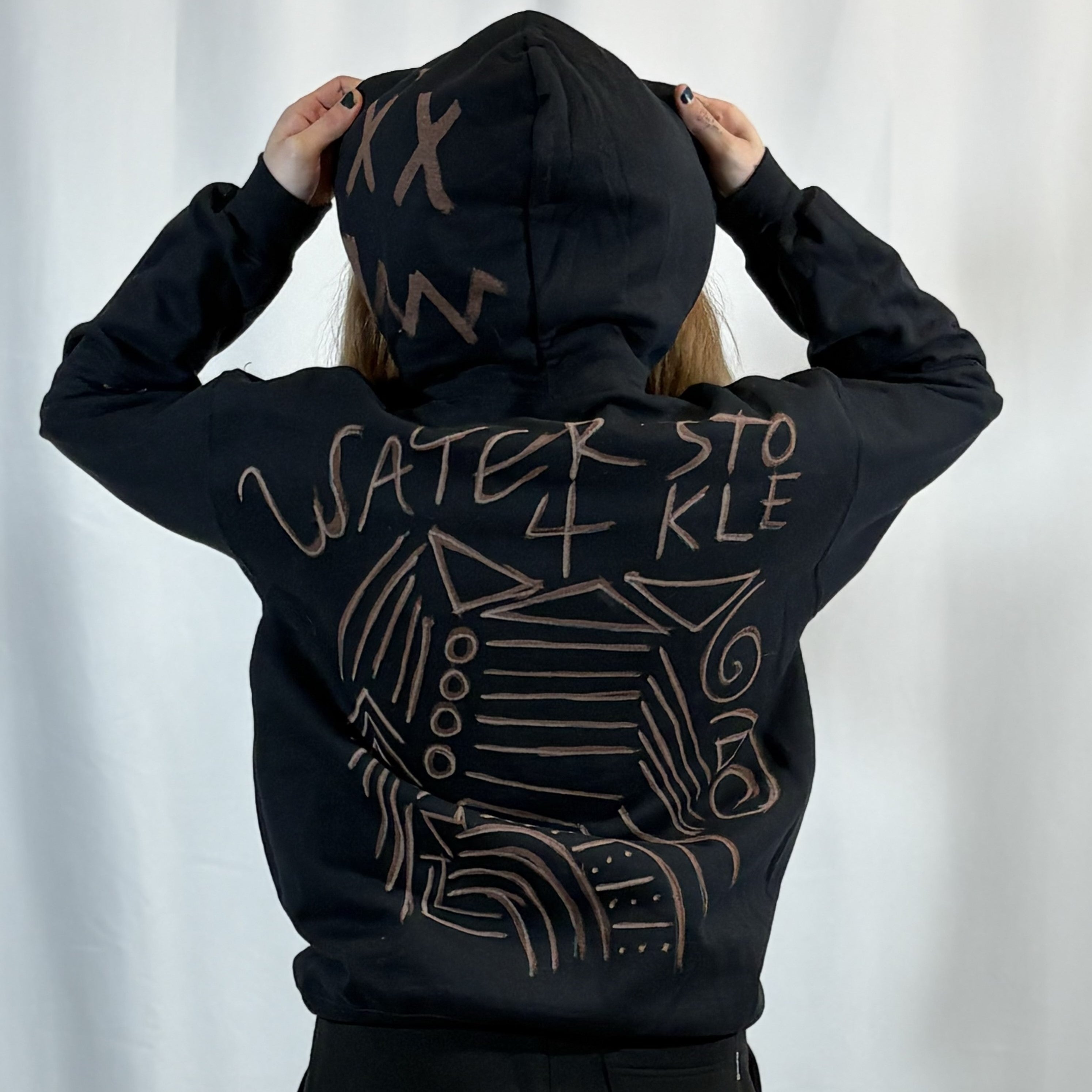 MEDIUM- Black Hermano Hoodie