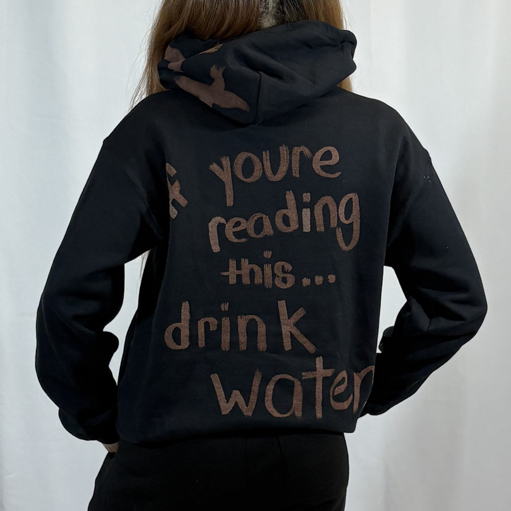 MEDIUM- Black Doodle Hoodie