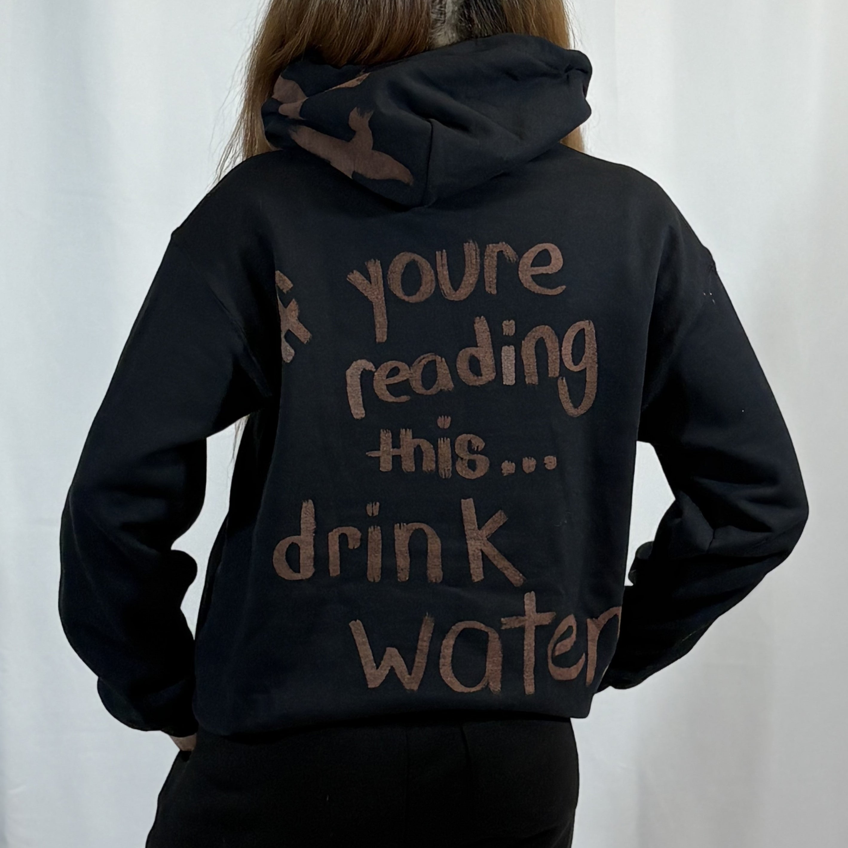 MEDIUM- Black Doodle Hoodie