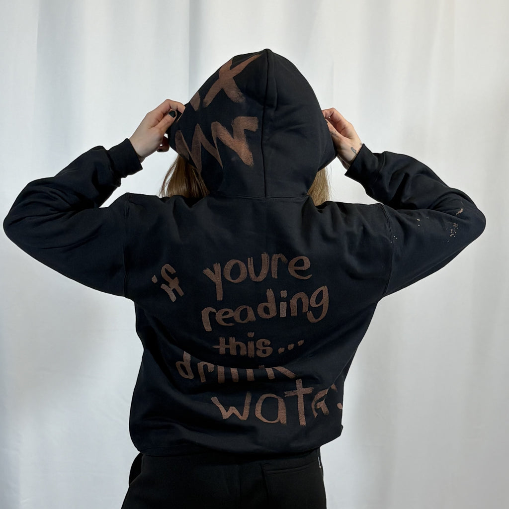 MEDIUM- Black Doodle Hoodie