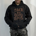 LARGE- Black Sayings Hoodie