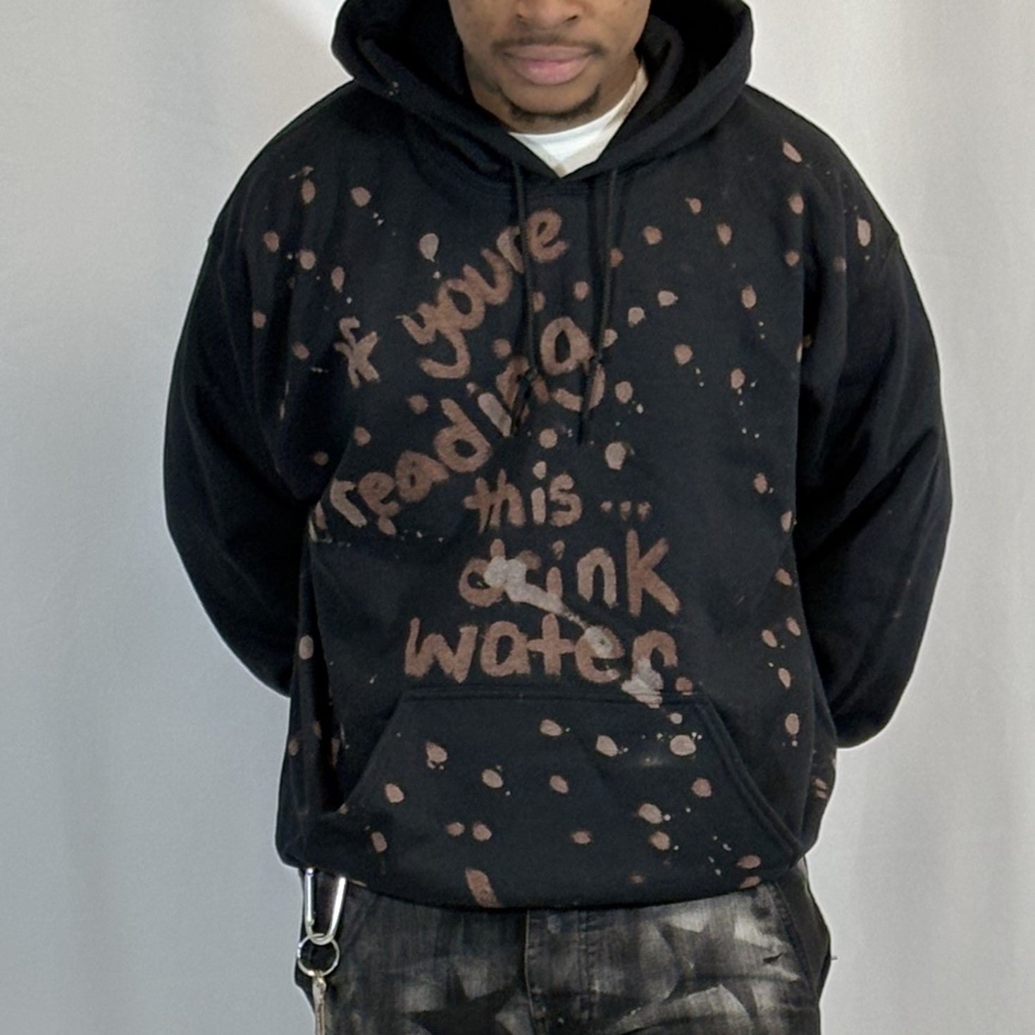 LARGE- Black Water Hoodie