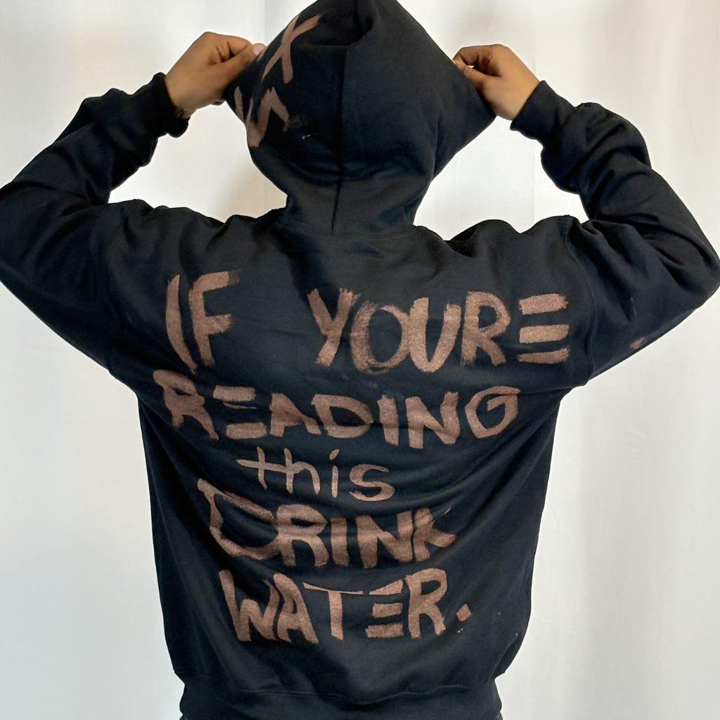 LARGE- Black Water Hoodie