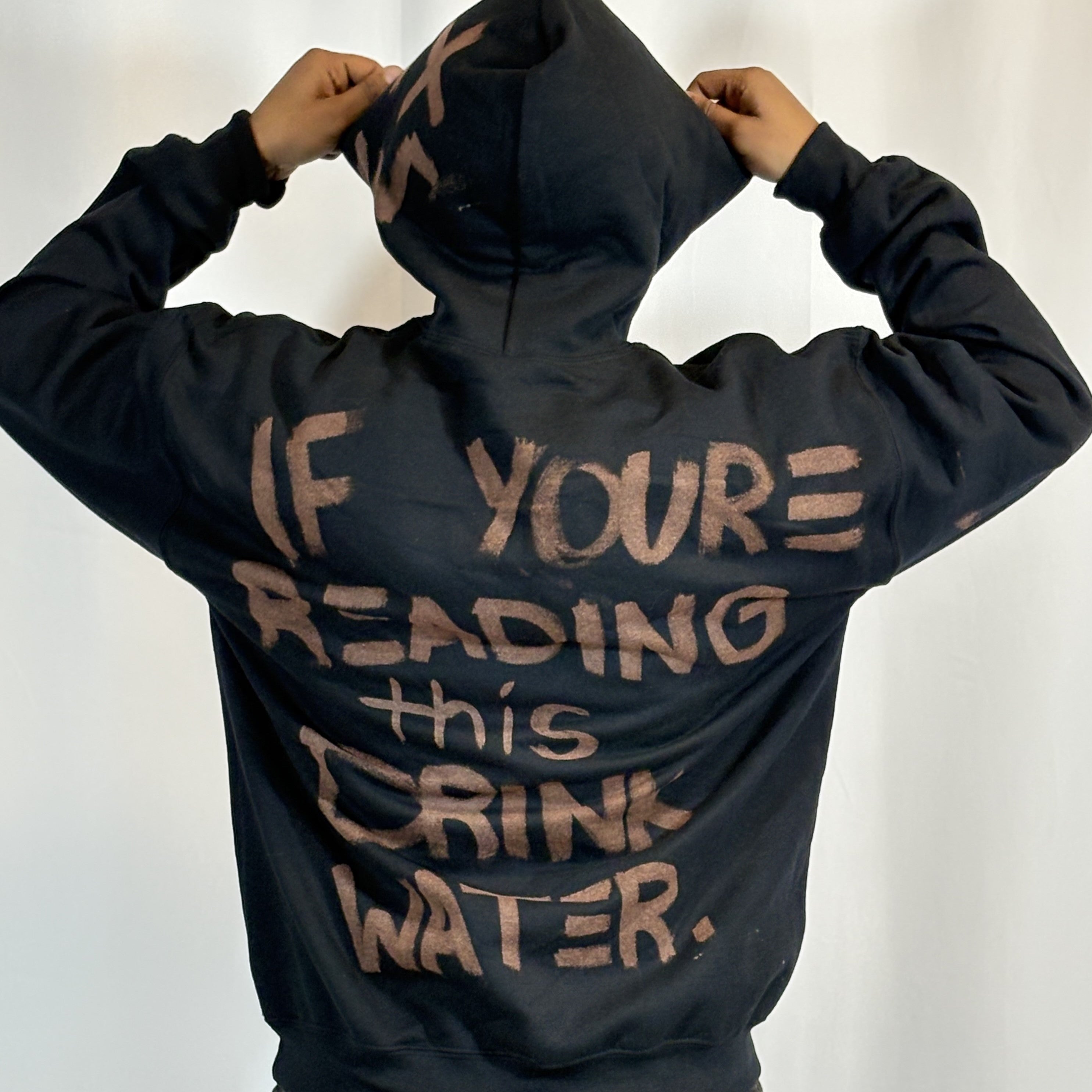 LARGE- Black Water Hoodie