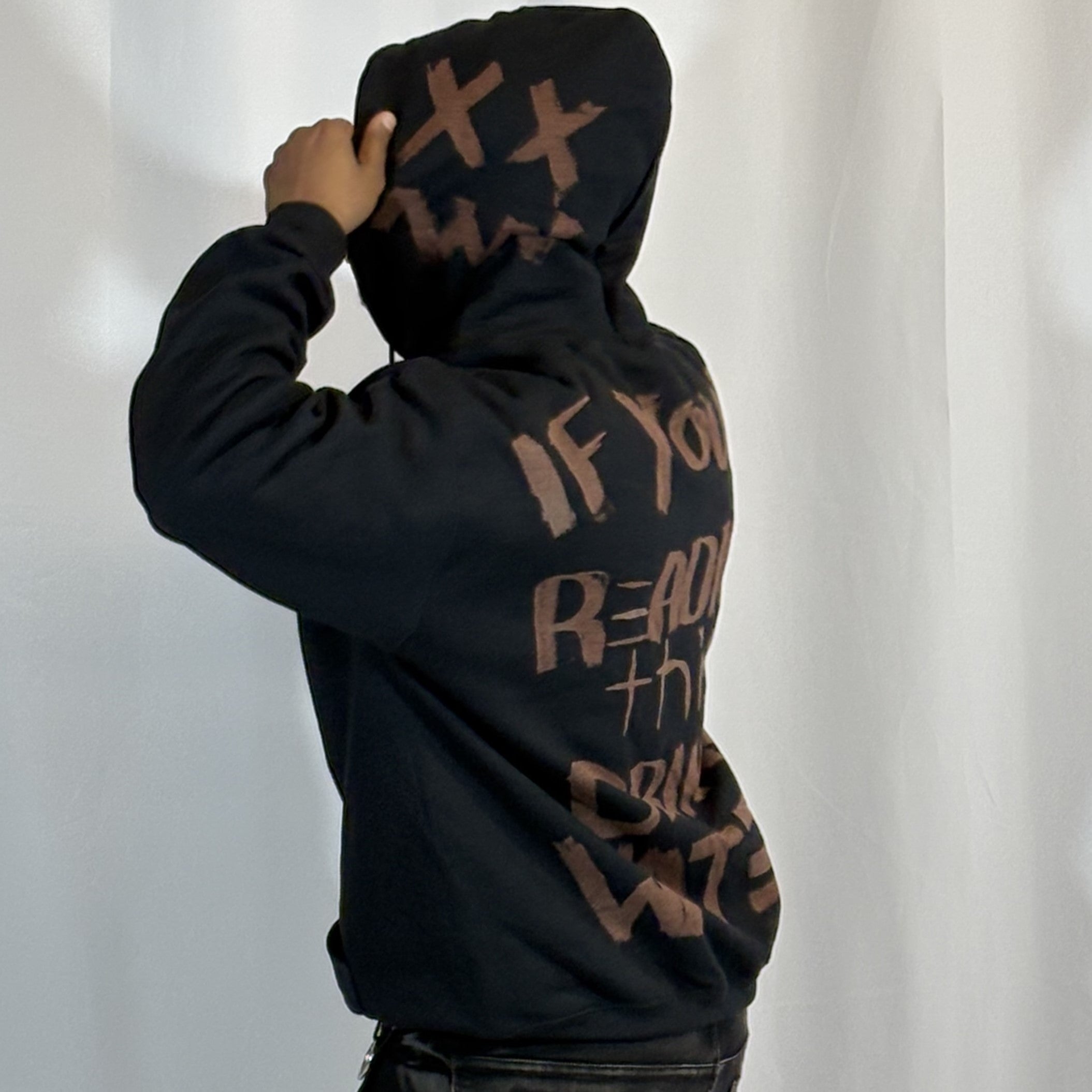 LARGE- Black Stokie Luvs U Hoodie
