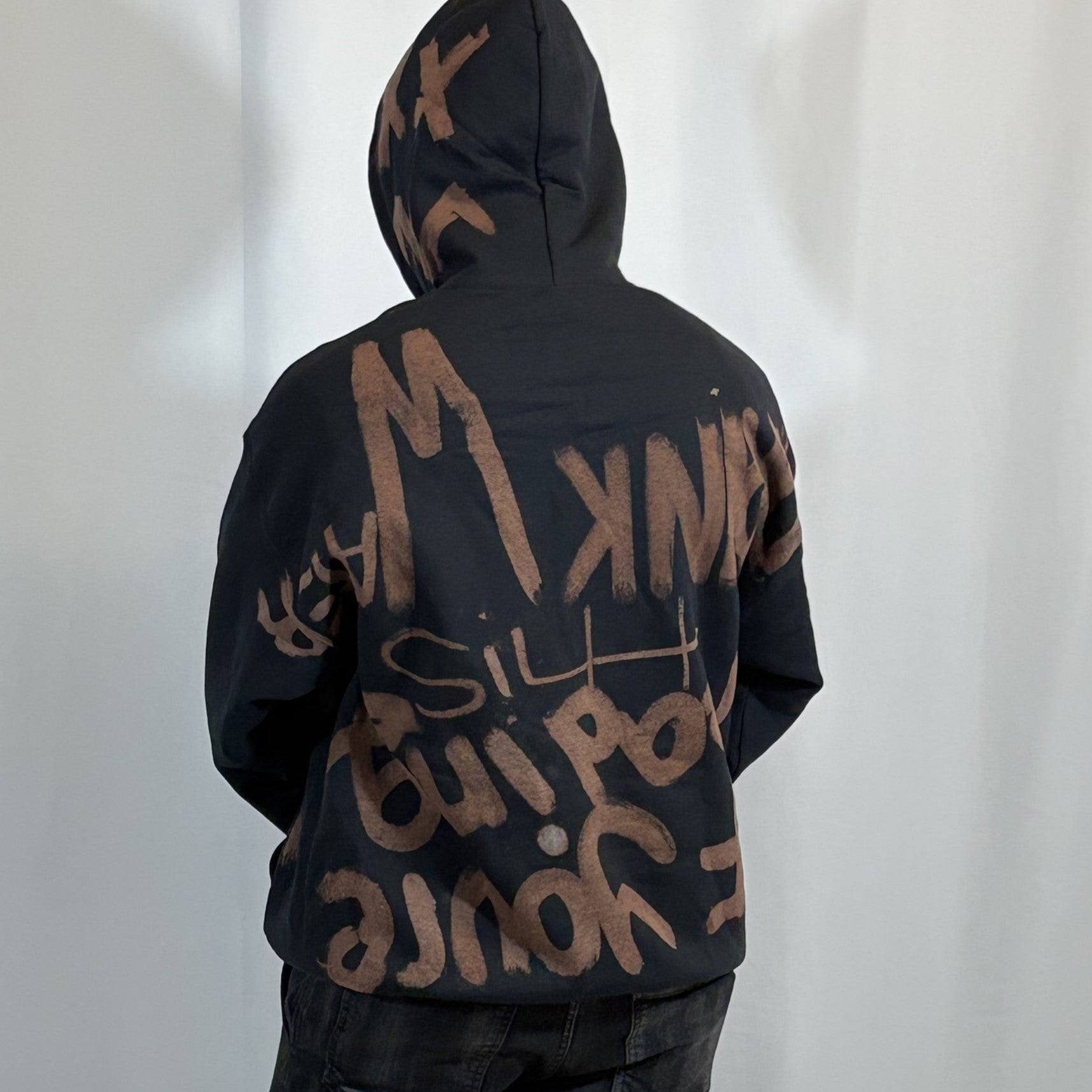 XL- Black Reverse Water Hoodie